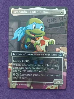 Leonardo, Leader in Blue (Borderless) FOIL U Teenage Mutant Ninja Turtles 196 NM - Image 1