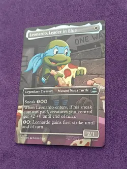 Leonardo, Leader in Blue (Borderless) FOIL U Teenage Mutant Ninja Turtles 196 NM - Image 2