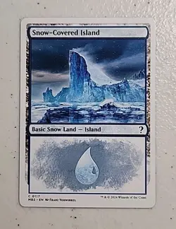 Snow-Covered Island (White Border) Mystery Booster 2 Regular MTG - Image 1