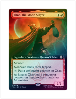 1x Zhao, the Moon Slayer, Extended Art Foil, Magic MTG NM - Image 1