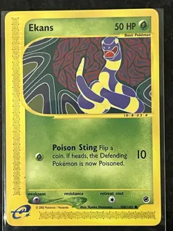 Pokemon TCG Ekans 108/165 Expedition Base Set Regular - Image 1