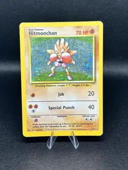 Pokemon Hitmonchan 7/102 Base Set Holo Rare WOTC 1999 LP/MP - Image 3