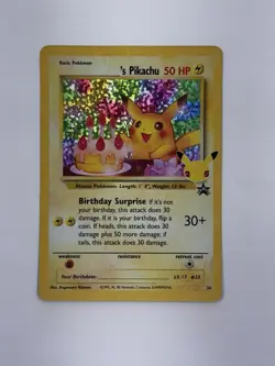 Pokemon TCG Pikachu 24 Promo Celebrations Birthday Pikachu Lightly Played - Image 1