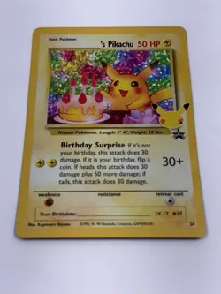 Pokemon TCG Pikachu 24 Promo Celebrations Birthday Pikachu Lightly Played - Image 4