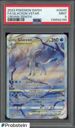2023 Pokemon SWSH Crown Zenith #GG40 Glaceon VSTAR PSA 9 MINT - Image 1