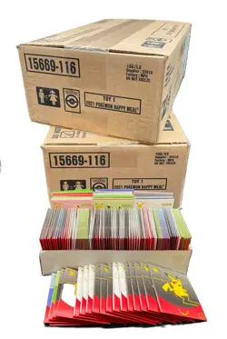 Lot of (2) Pokemon 25th Anniversary Cases SEALED McDonalds Packs +154 Packs - Image 1