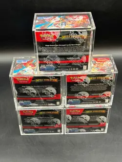 Lot of (5) Pokemon Mega Evolutions MINTY Booster Boxes w/ Premium Acrylic Cases - Image 2