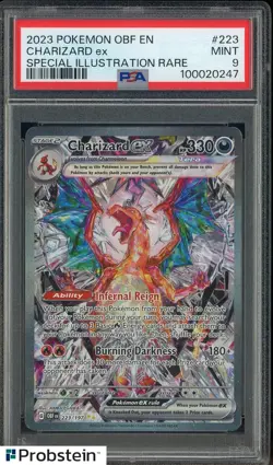 2023 Pokemon OBF EN Special Illustration Rare #223 Charizard ex PSA 9 MINT - Image 1