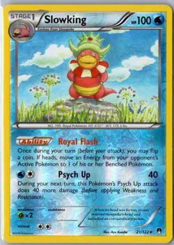 SLOWKING 21/122 HOLO RARE BREAKPOINT POKEMON MP - Image 1