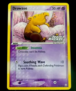 Pokemon TCG: 2004 EX Team Rocket Returns Drowzee 54/109 Reverse Holo Nice - Image 1