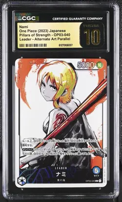 ONE PIECE 2023 JP NAMI OP03-040 ALT ART PARALLEL CGC 10 PRISTINE - Image 1