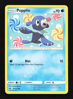 Popplio 65/214 LP Lost Thunder English Pokemon Card TCG - Image 1