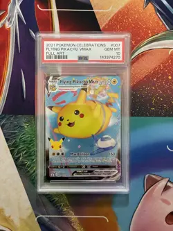 POKEMON CARD 2021 CELEBRATIONS #007 FULL ART/FLYING PIKACHU VMAX PSA 10 FRESH - Image 1