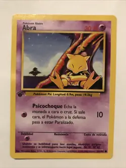 Pokemon TCG Abra Base Set 43/102 Regular 1st Edition Common Spanish Card - Image 1