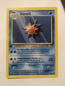 Pokemon TCG Starmie Base Set 64/102 Regular 1st Edition Common Spanish Card - Image 1