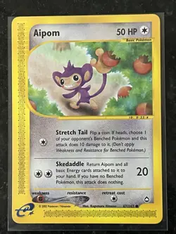 Pokemon Card - Aipom Aquapolis 67/147 Common - Image 1