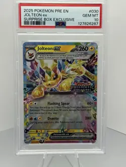 Pokemon Jolteon EX TCG Stamped Promo Card 030/131 Prismatic Evolutions PSA 10 - Image 1