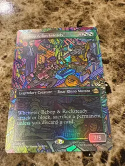 BEBOP & ROCKSTEADY Magic MTG Teenage Mutant Ninja Turtles Borderless Foil - Image 1