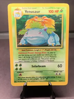 Pokemon TCG Venusaur Base Set Holo Unlimited Holo Rare 15/102 WOTC VTG 1999 - Image 1
