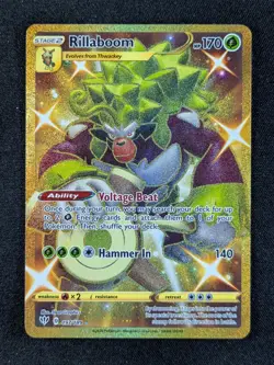2020 Pokemon RILLABOOM #197/189 Darkness Ablaze Full Art Secret Rare English - Image 1