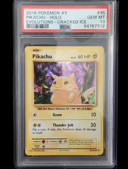 2016 POKEMON XY EVOLUTIONS CRACKED ICE #35 PIKACHU-HOLO PSA 10 - Image 1