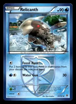 Relicanth 24/101 Uncommon Plasma Blast Pokemon LP - Image 1
