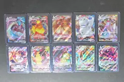 Pokemon Lot of Ten VMAX Holo Cards Lapras 050/202 Flareon 018/203 & More - Image 1