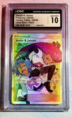 2019 Pokemon Sun & Moon Hidden Fates Full Art Jessie & James #68/68 CGC 10 - Image 1