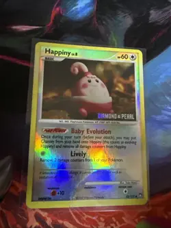 Pokemon 52/123 Happiny Diamond & Pearl Holo Uncommon Played - Image 3