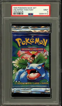 Pokemon 1999 Vintage WOTC Base Set Venusaur Sealed Booster Pack PSA 9 - Image 1