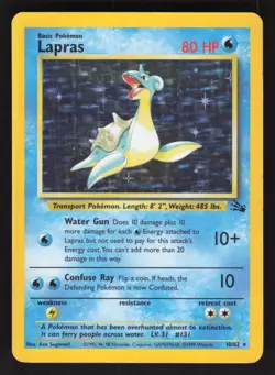 Lapras 10/62 Holo Pokemon TCG Fossil MP - Image 1