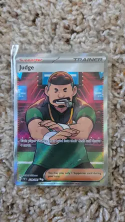Judge 228/091 Full Art Trainer Ultra Rare Holo Paldean Fates Pokemon TCG NM - Image 1