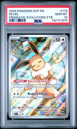 2025 POKEMON SVP EN-SV BLACK STAR PROMO #173 EEVEE PSA 10 - Image 1