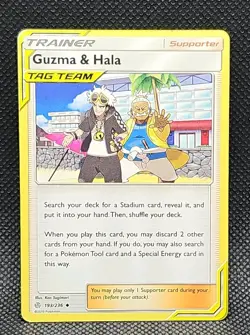 Guzma & Hala 193/236 - SM Cosmic Eclipse Regular Pokemon TCG - Near Mint - Image 1