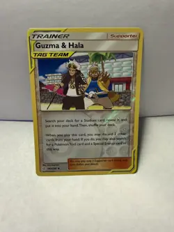 Guzma & Hala 193/236 Sm-Cosmic Eclipse Reverse Holo Tag Team Pokemon NM - Image 1