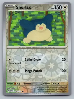 Pokemon TCG SV08: Surging Sparks Snorlax 144/191 Reverse Holo - Image 1