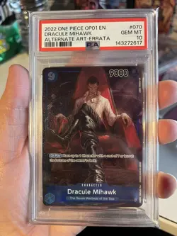 DRACULE MIHAWK OP01-070 PSA 10 ALT ART ROMANCE DAWN ONE PIECE TCG 2022 - Image 1