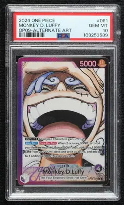2024 One Piece Emperors in the New World OP09 L Alt Art Monkey D Luffy PSA 10 - Image 1
