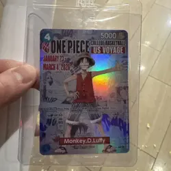 🔥🏀One Piece Monkey.D.Luffy US College Basketball Promo Card *SEALED*🔥🏀 - Image 1