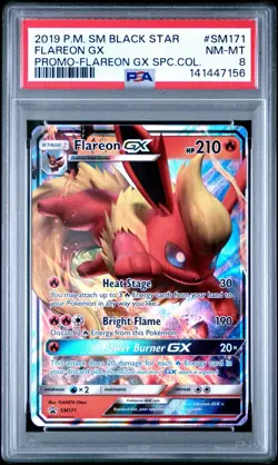 Flareon GX SM171 PSA 8 Holo Sun & Moon Promo Pokemon Card 🔥🔥 - Image 1