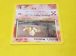 Blaine's Moltres 001/132 Gym Heroes Holo Pokemon Card MP Has Some DMG - Image 3