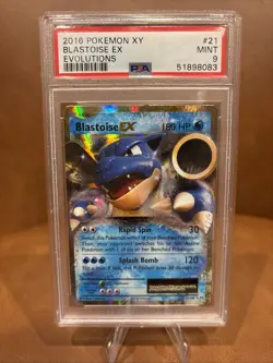 Pokemon TCG Blastoise EX XY Evolutions 2016 Holo Rare Card 21/108 PSA 9 Mint - Image 1