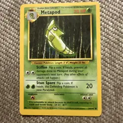 1999 Original Pokemon WOTC Base Set - Metapod 54/102 Vintage Rare Card - Image 1