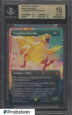 2025 MTG Final Fantasy #0406 Traveling Chocobo Borderless BGS 10 PRISTINE - Image 1