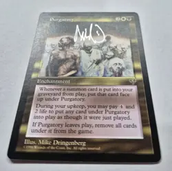 UNPLAYED SIGNED Purgatory Mirage MTG NM MIKE DRINGENBERG EDH CUBE VTG - Image 2
