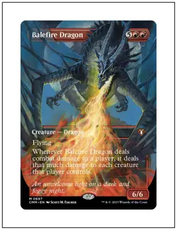 1x Balefire Dragon, Borderless Art, Commander Masters, Magic MTG NM - Image 1