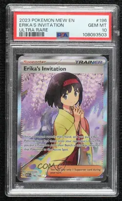 Erika's Invitation Ultra Rare Pokemon Scarlet & Violet 151 MEW PSA 10 GEM MT - Image 1