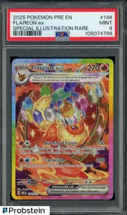 2025 Pokemon PRE EN Special Illustration Rare #146 Flareon ex PSA 9 - Image 1