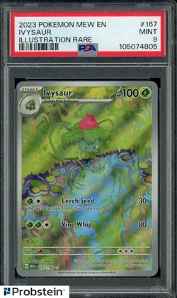 2023 Pokemon MEW EN Card 151 Scarlet & Violet IR #167/165 Ivysaur PSA 9 MINT - Image 1