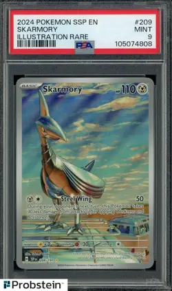 2024 Pokemon SSP En Illustration Rare #209 Skarmory PSA 9 MINT - Image 1